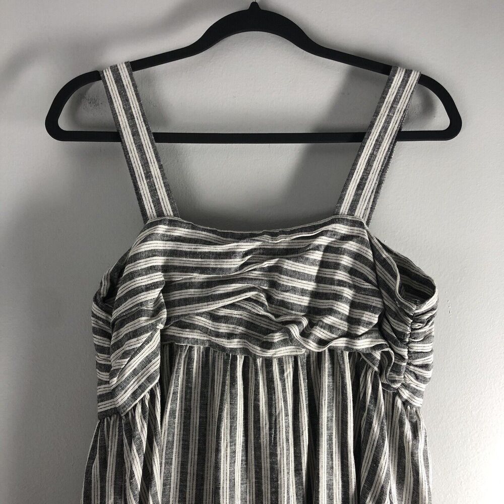 Who What Wear Womens Sz Medium Linen Blend Striped Midi Dress Dockside Seaside - Picture 12 of 16
